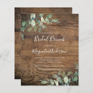 Lámina Invitación a brunch nupcial de eucalipto Rústico p