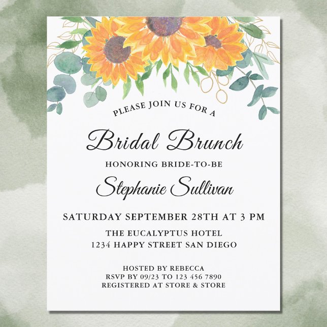 Lámina Invitación a brunch nupcial floral de eucalipto (Subido por el creador)