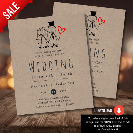 Lámina Invitación a casamiento rústico de novia divertida