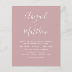 Lámina Invitación a casamiento simple Rosa con polvo de p