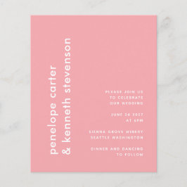 Lámina Invitación a casamiento simple rosado con Rosa mod