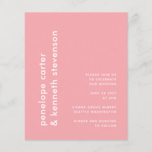 Lámina Invitación a casamiento simple rosado con Rosa mod