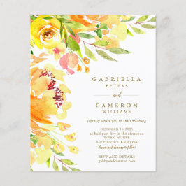 Lámina Invitación a casar con color floral amarillo de pr
