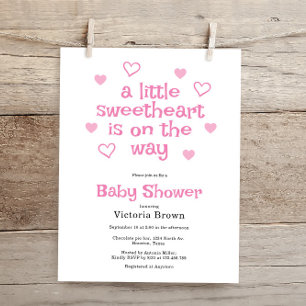 Lámina Invitación a Chica de presupuesto para Baby Shower