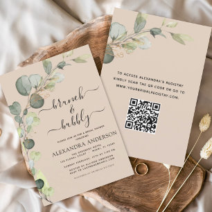 Lámina Invitación a código QR de Terracotta Brunch & Bubb