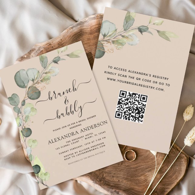Lámina Invitación a código QR de Terracotta Brunch & Bubb (Subido por el creador)