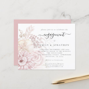 Lámina Invitación a comprometer a las florales rosadas co