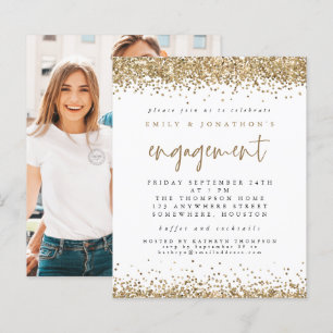 Lámina Invitación a compromiso de foto de Purpurina de or