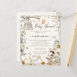 Lámina Invitación a crema de Baby Shower Chica de vestir
