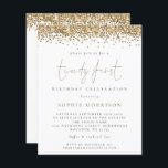 Lámina Invitación a cumpleaños 21 de Budget Trendy Gold P<br><div class="desc">Hay dos opciones de papel entre las que elegir para este tamaño (4, 5 x 5, 6") en el rango de presupuesto. Para este producto, recomendaría el semi-brillo que es una tarjeta de 110 gsm, similar en grosor a una postal. La opción Satin es un papel mucho más delgado 80gsm....</div>