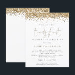 Lámina Invitación a cumpleaños 21 de Budget Trendy Gold P<br><div class="desc">Hay dos opciones de papel entre las que elegir para este tamaño (4, 5 x 5, 6") en el rango de presupuesto. Para este producto, recomendaría el semi-brillo que es una tarjeta de 110 gsm, similar en grosor a una postal. La opción Satin es un papel mucho más delgado 80gsm....</div>