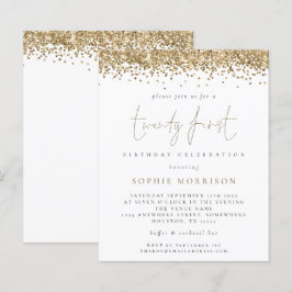 Lámina Invitación a cumpleaños 21 de Budget Trendy Gold P