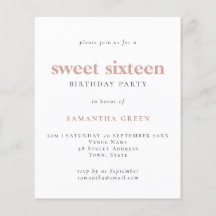 Invitación a cumpleaños de Rubor simple con presup