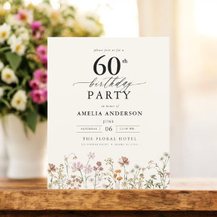 Lámina Invitación a cumpleaños número 60 de Budget Wildfl