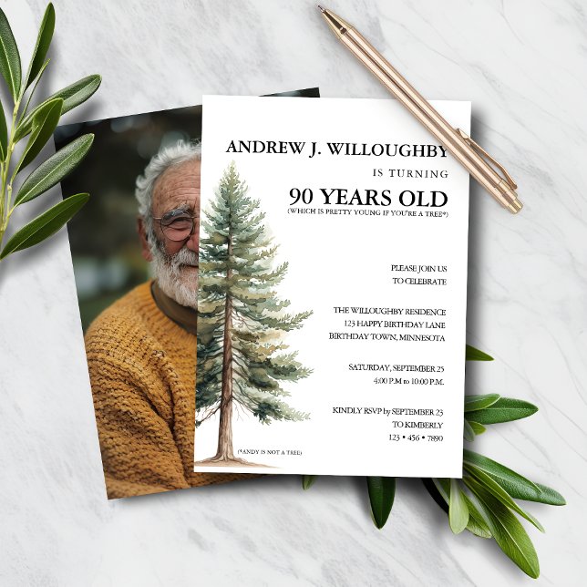 Lámina Invitación a cumpleaños número 90 de Budget Funny (Subido por el creador)