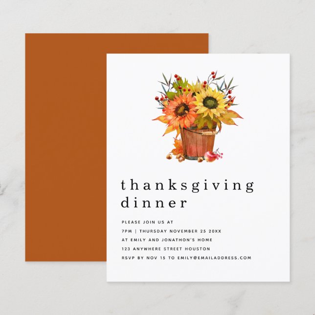 Lámina Invitación a dar gracias a los girasoles rusos pre (Anverso / Reverso)