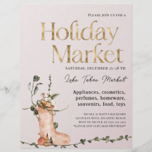 Lámina Invitación a decoraciones navideñas en el mercado