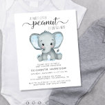 Lámina Invitación a ducha de Elephant Blue Baby Boy<br><div class="desc">Una encantadora y económica invitación a ducharse con un bebé con "A Sweet Little Peanut is on His Way", escrita en una mezcla de tipografía gris y moderna y escritura elegante, y una acuarela azul pastel de un elefante bebé. Puedes personalizar el nombre de la madre y los detalles de...</div>