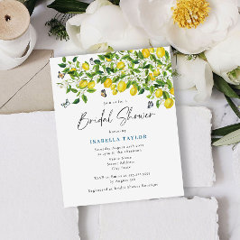 Lámina Invitación a ducha de limón de color de agua de pr