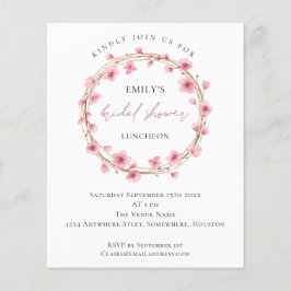 Lámina Invitación a ducha de novia con flores de cerezo p