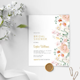 Lámina Invitación a ducha de novia con flores silvestres 