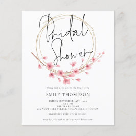 Lámina Invitación a ducha de novia con marco floral presu