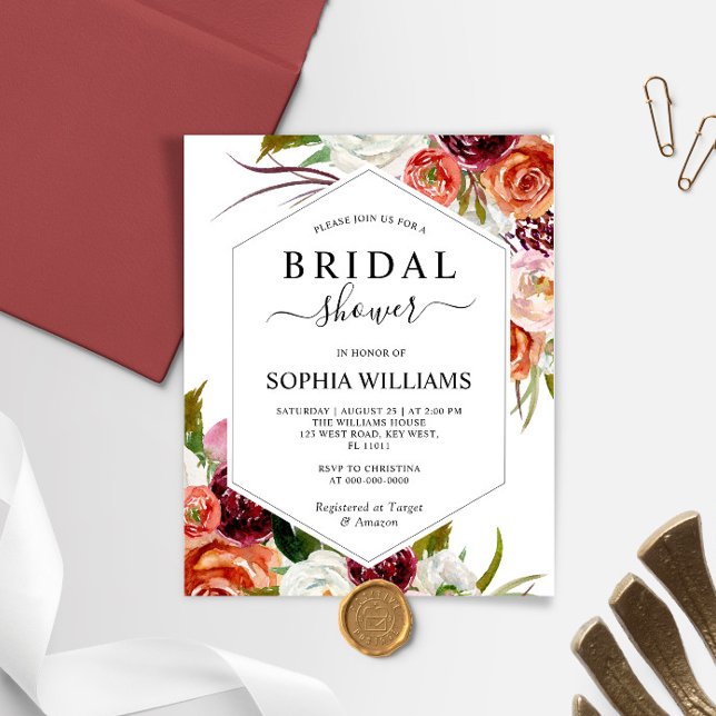 Lámina Invitación a ducha de novia con marco Rosa de Nara (Subido por el creador)