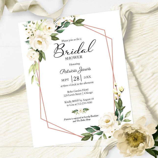 Lámina Invitación a ducha de novia con presupuesto floral (Subido por el creador)