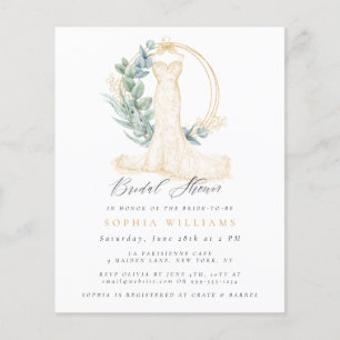 Lámina Invitación a ducha de novia con vestimenta de Boda