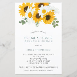 Lámina Invitación a ducha de novia de Brunch de girasoles