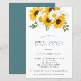 Lámina Invitación a ducha de novia de Brunch de girasoles