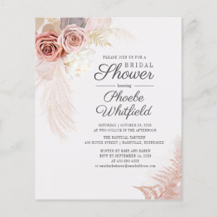 Lámina Invitación a ducha de novia de Budget Pampas Grass