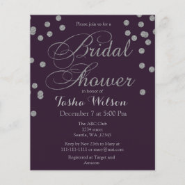 Lámina Invitación a ducha de novia de Confetti de plata d