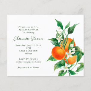Lámina Invitación a ducha de novia de Naranja de presupue