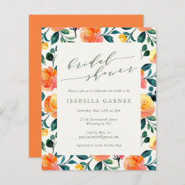 Lámina Invitación a ducha de novia de Naranja de presupue