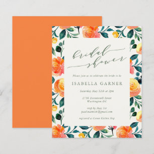 Lámina Invitación a ducha de novia de Naranja de presupue