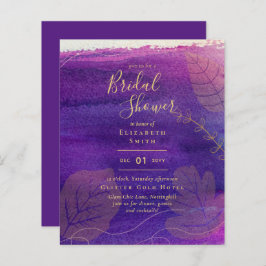 Lámina Invitación a ducha de novia de oro de lavanda rúst