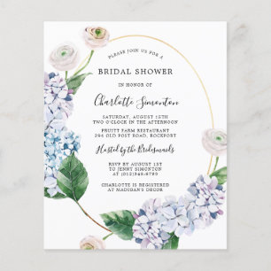 Lámina Invitación a ducha de novia de Rosa de Hidrangea P