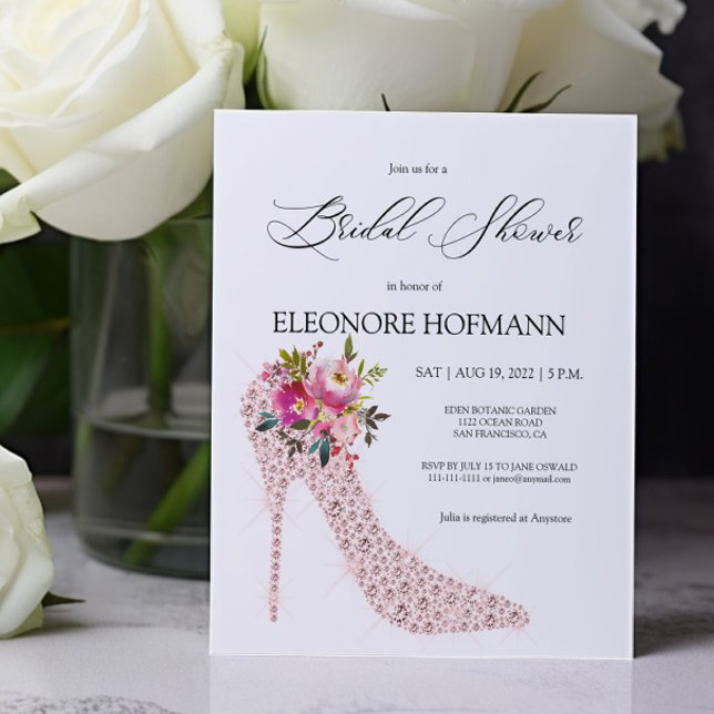 Lámina Invitación a ducha de novia de tacones altos rosad (Subido por el creador)