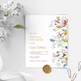 Lámina Invitación a ducha de novia del Boho Wildflowers d