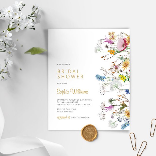 Lámina Invitación a ducha de novia del Boho Wildflowers d (Subido por el creador)