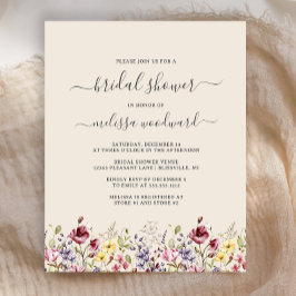 Lámina Invitación a ducha de novia del Boho Wildflowers d