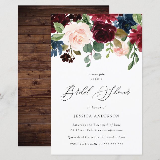 Lámina Invitación a ducha de novia del presupuesto de Rub (Anverso / Reverso)