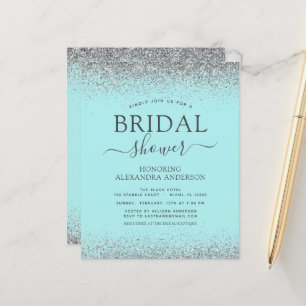 Lámina Invitación a ducha de novia del Purpurina Aqua Blu