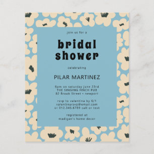Lámina Invitación a ducha de novia floral blanca con pres