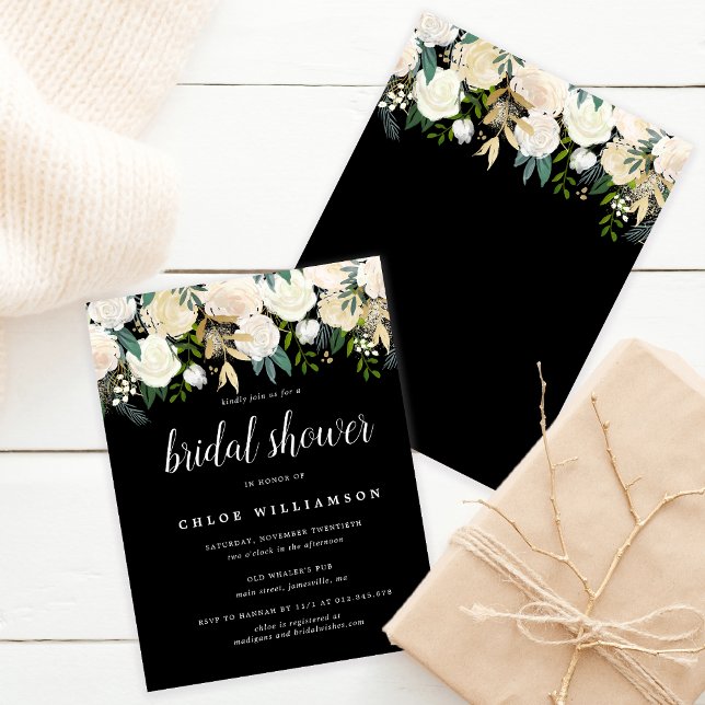 Lámina Invitación a ducha de novia floral blanca de Rubor (Subido por el creador)
