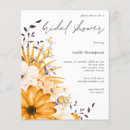 Lámina Invitación a ducha de novia floral floral amarillo