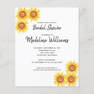 Lámina Invitación a ducha de novia floral floral con flor