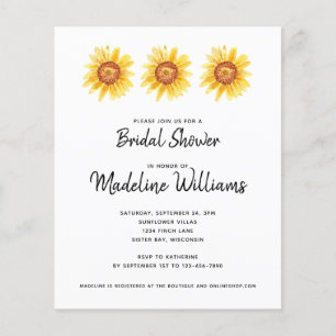 Lámina Invitación a ducha de novia floral floral con flor