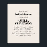 Lámina Invitación a ducha de novia Minimalista con marfil<br><div class="desc">Invitación a ducha de novia Minimalista con marfil de presupuesto</div>